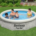 thumbnail image 2 of Bestway Fast Set 10' x 26" Stacked Stone Inflatable Swimming Pool Set, 2 of 8