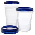 thumbnail image 1 of Contenedores de delicatessen PLASTICPRO, 960 ml, paquete de 3 unidades, tapa torcida, transparente, 1 of 8