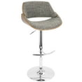 thumbnail image 2 of Fabrizzi Mid-Century Modern Adjustable Barstool with Swivel in Walnut and Grey by LumiSource, 2 of 8