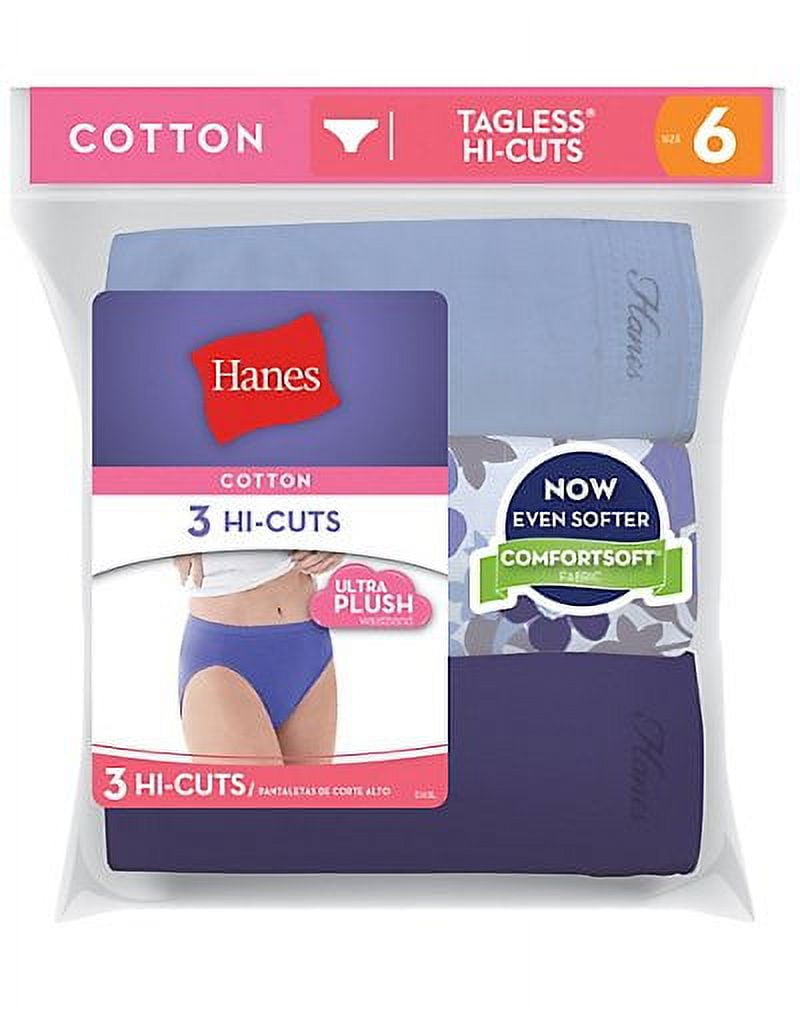 Hanes Womens Cotton Hi Cuts Panty (3-pack) - 8/XL - NWOT