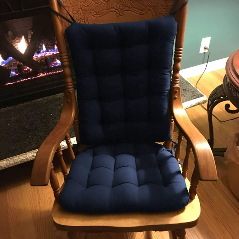 Cotton Duck Navy Blue Rocking Chair Cushions Size Standard