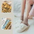 thumbnail image 2 of Cat Paw Plush Socks&nbsp;– Cozy Relaxation for Women, Thick Coral Fleece Zebra Pattern Floor Socks, Warm Sleep, One Size, 5 Pairs, 2 of 7