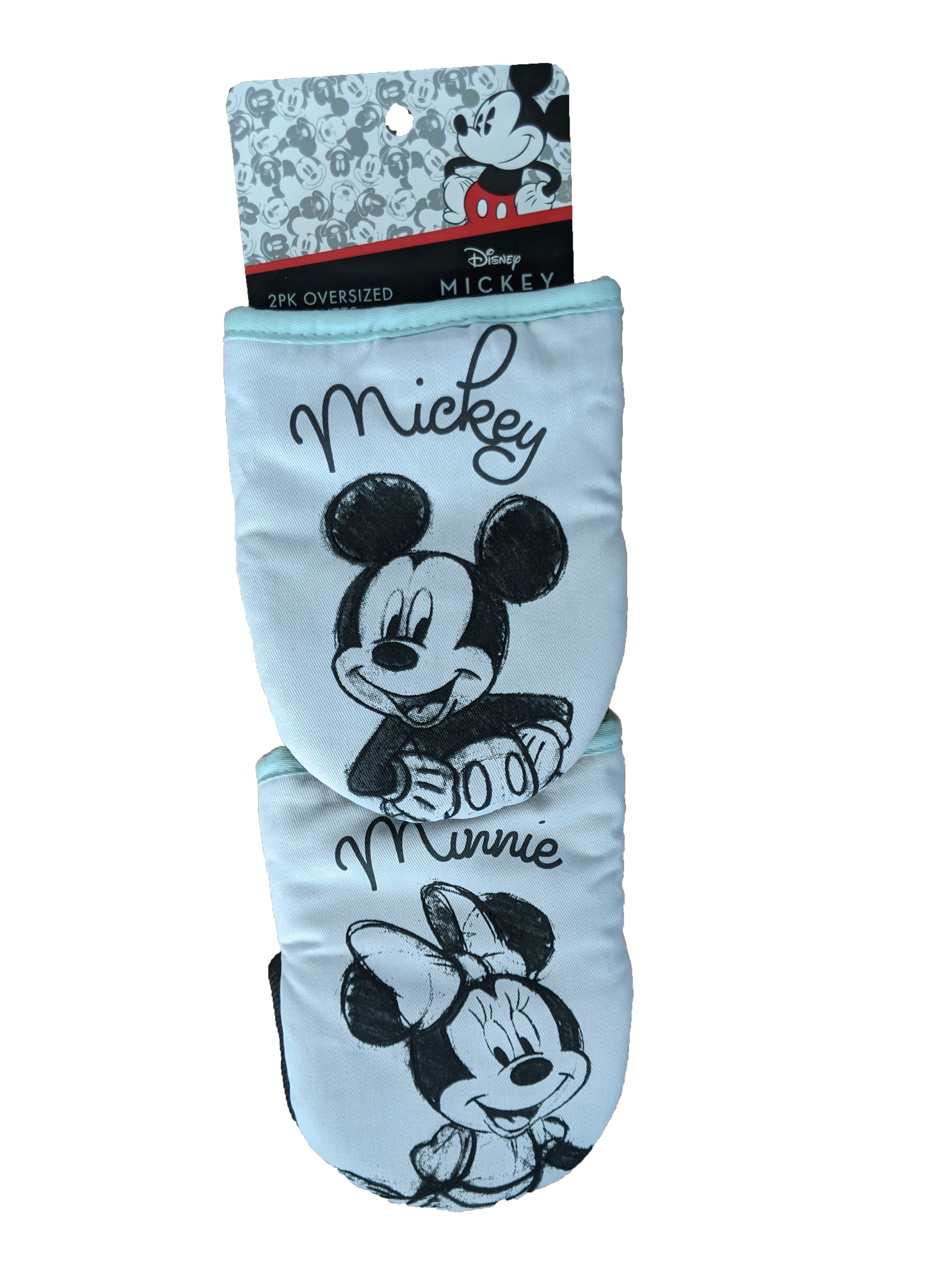 Disney MICKEY MINNIE MOUSE 2-Pack Oversized Heat Resistant Oven Mitts Pot Holder 