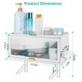 thumbnail image 6 of Standing Shelf Moclever Carbon Steel Cabinet Bathroom Organizer Toilet Storage Box with Dustproof Transparent Magnetic Door Side Opening, Black, 6 of 9
