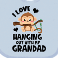 thumbnail image 4 of Inktastic Monkey I Love Hanging out with My Grandad Boys or Girls Baby Bib, 4 of 4