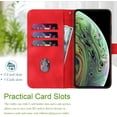 thumbnail image 2 of for iPhone X Case Wallet/iPhone Xs Case,Phone Case for iPhone 10,Card Holder Leather Stand Flip Cases,Wrist Strap, Closure,Shockproof Protective Cover for iPhone 10 X/XS (Red), 2 of 14