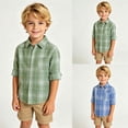 thumbnail image 5 of JUMEYU Toddler Button Down Shirt Kids Outerwear Coats Toddler Boys Shirt Coat Jacket Plaid Long Sleeve Kids Button Tops Outwear 3T 4T (Green,3-4 Years), 5 of 9