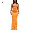 thumbnail image 3 of stanreset Jupe Longue Bodycon Robe de Soirée Vêtements pour Cami Spaghetti Sans Manches Forme de Corps Polyvalent Jolie Tenue d'Été Orange/L, 3 of 5