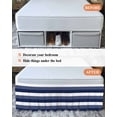 thumbnail image 7 of Navy Blue White Striped Wrap Around Bed Skirts for Queen Bed 18" Drop, Bed Skirt with Adjustable Elastic Belt Dust Ruffle Bed Valance for Bedroom Hotel Luxury Farmhouse Stripes Bed Frame Cover, 7 of 7