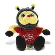 DolliBu I LOVE YOU Sitting Big Silver Eyes Honeybee Plush – Cute Stuffed Animal Insect with Red Shirt for Valentine, Anniversary, Romantic Date, Boyfriend, or Girlfriend Gift – 6.5 Inches