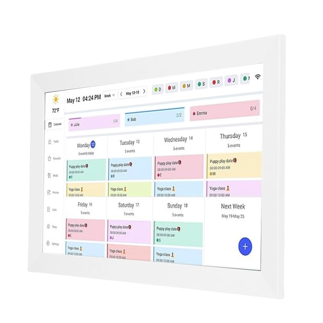 Gráfico De Tareas De Calendario Digital Inteligente De 15.6 Pulgadas, Organizador Familiar De Exhibición Interactiva De Pantalla Táctil De 1080p Para El Planificador De Pared