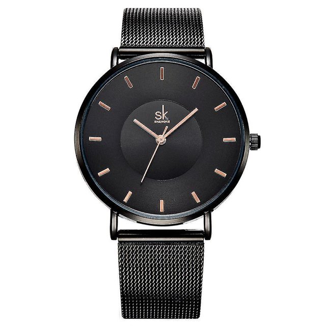 Sk K0059 Ultra Thin Fashable Reloj de pulsera para mujer Acero Cuarzo