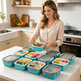 thumbnail image 3 of ACDANC 2026 New Salad Container for Lunch Innovative Dual Layer Structure Salad Bowls to Go for Lunch Customizable Layout with Dividers for Office Picnic Travel Lunch Box with Containers, 3 of 6