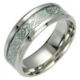 thumbnail image 4 of Unisex Titanium Steel Ring with Luminous Dragon Pattern European American Style Travel Gift Band for Men and Women Black Golden Silver, 4 of 4