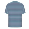 thumbnail image 7 of Womens Fake Fake Two-Piece Tops Boat Neck Blouse Short Sleeve T-Shirts Striped Top Front Pleated Layered T Shirt 2025 Trendy Casual Tees Ladies Chic Summer Top, 7 of 7