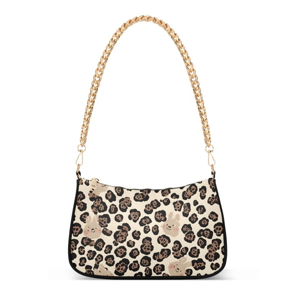 ALAZA Rabbit in Leopard Women's Chain Shoulder Bag Hobo Handbag Tote Crossbody Purse