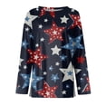 thumbnail image 3 of Bbyeadc United States T-Shirts for Women Long Sleeve Anniversary Freedom T-Shirt Crew Neck T-Shirt Fashion Summer Shirt,Blue (XL), 3 of 4