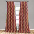 thumbnail image 5 of Ambesonne Geometric Curtains, Zig Zag Chevron Shape, Pair of 28"x63", Multicolor, 5 of 5