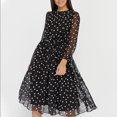 thumbnail image 3 of Black Polka Dot Lace Printed Dress, 3 of 3