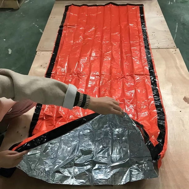 Saco de dormir de color mudo, suministros para acampar al aire libre, suministros de emergencia, saco de dormir con aislamiento salvavidas, 100*200