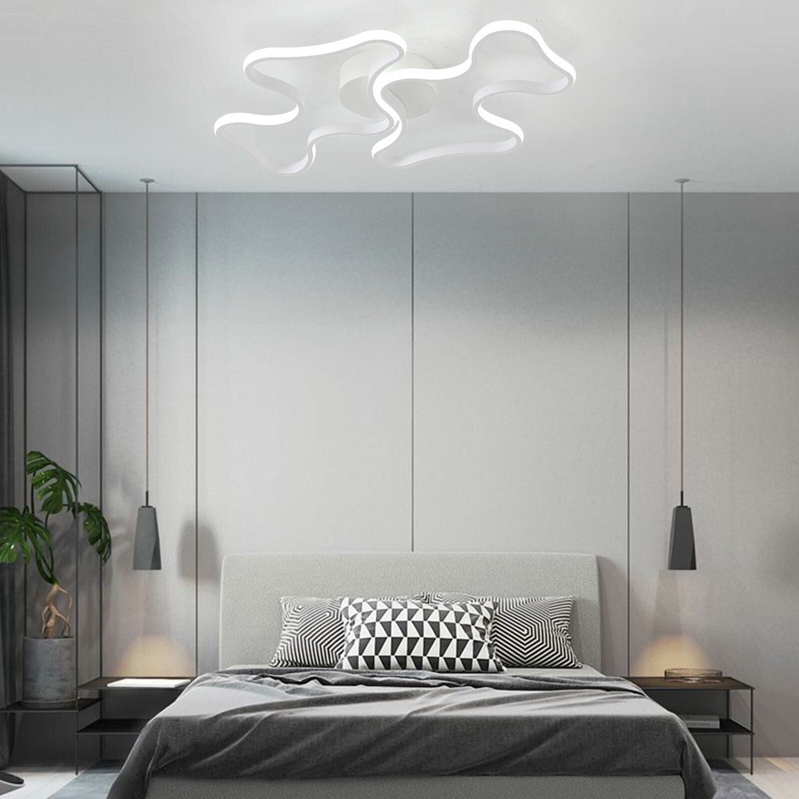 Miumaeov Flush Mounted LED Cloud Style Ceiling Light Pendant Lamp 2100lm Cool White 6000k AC100-277V
