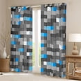 thumbnail image 2 of Castle Fairy Pixel Grid Miners Curtains Pack of 2 (42x84 Each),Plaid Curtains Blackout, 2 of 6