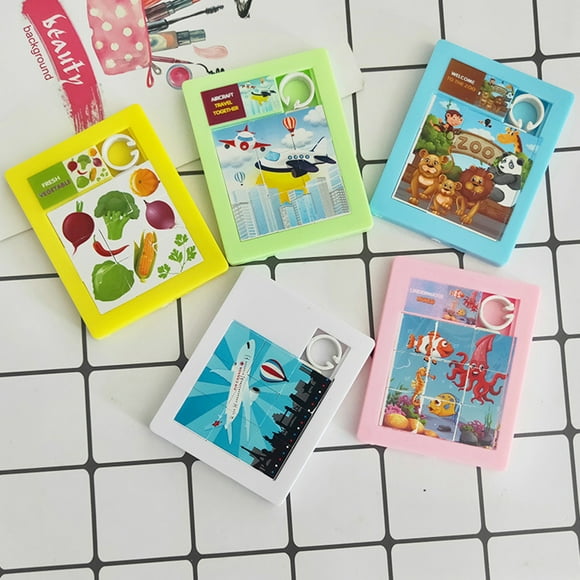 Lubelski 3Pcs Slide Pattern Puzzle Hand-eye Coordination Burrs-free Accessory Brain Teaser Slide Puzzle for Children
