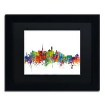 Trademark Fine Art "Beijing China Skyline II" Canvas Art by Michael Tompsett Black Matte, Black Frame