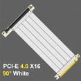 thumbnail image 1 of MZX PCI-E 4.0 3.0 X16 Riser Cable 90掳 180掳 Mount Video Graphics Card Extension Shielded Flexible GPU Cord ITX Computer Connector 90 degree 4.0 White 20cm 7.9inch, 1 of 6