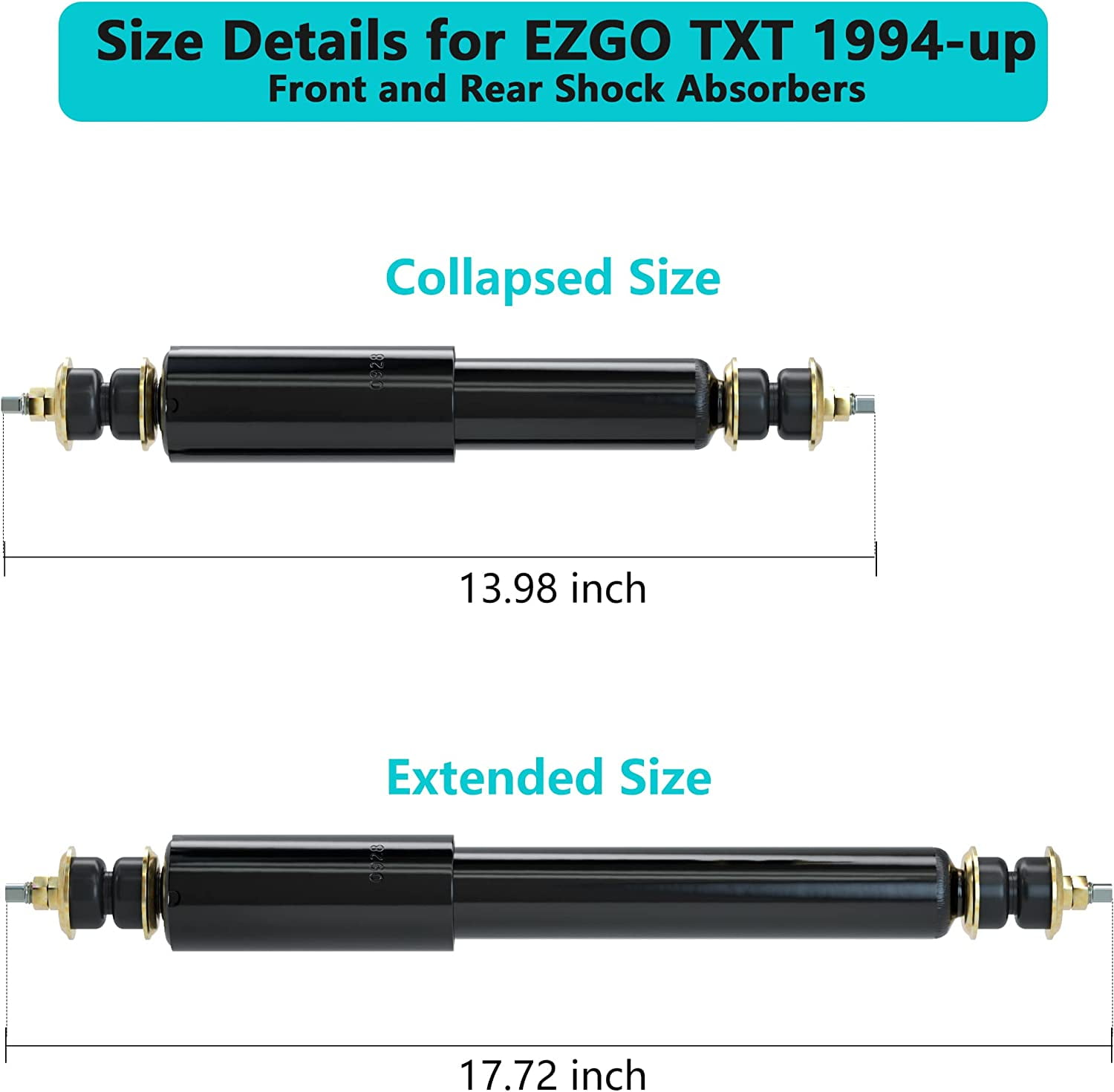 10L0L Golf Cart Shocks Absorber Front Rear for EZGO TXT 1994-up 70928-G01 , 2 PCS