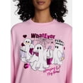 thumbnail image 4 of Whatever Ghost Women's Halloween Graphic Crew Sweatshirt, Sizes XXS-XXL, 4 of 5