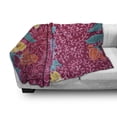 thumbnail image 3 of East Soft Flannel Fleece Throw Blanket, Colorful Blossoms in the Style of Balinese Batik Eastern Traditional Image Print, Cozy Plush for Indoor and Outdoor Use, 50" x 70", Multicolor, by Ambesonne, 3 of 6