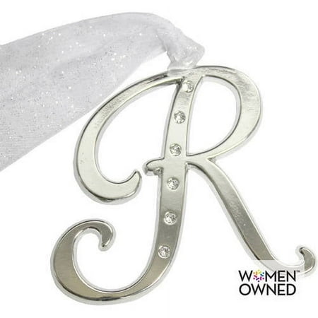 Gloria Duchin Silvertone Initial with Swarovski Crystals