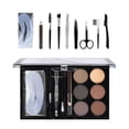 thumbnail image 2 of 6 Colours Eyebrow Contour Powder Kit with Eyebrow Palette Set Brush Eyebrow Stencil Professional Eyebrow Powder Make Up Set, 2 of 9