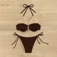 thumbnail image 5 of MSJUHEG Push Up,Swim Suits for Women 2025,High Waisted Bikini Sets for Women,Knot Front,Tummy Control Bikini for Women,Bralette Bikini Set,Two Piece Swimsuit Brown S, 5 of 5