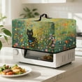 thumbnail image 2 of TSOVTHRID Microwave Oven Dust Cover with Handle Stain-Resistant Universal Toaster Oven Cover Oil-Proof Small Appliance Dust Covers, Black Cat Floral Butterfly Green Print, 18.25"W x 14.5"D x 11"H, S, 2 of 7
