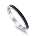 thumbnail image 4 of Full Eternity Stackable Band Ring Black Enamel 925 Sterling Silver Size 9, 4 of 6