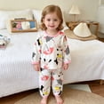 thumbnail image 2 of CAICJ98 Girls Pajamas Print Pjs Set Cotton Toddler Long Sleeve 2 Piece Sleepwear Baby Clothes Boys (Light Pink,3-6 Months), 2 of 6