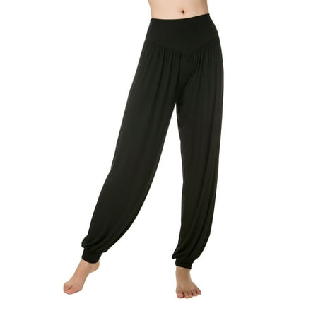 

Avamo Harem Pants for Women High Waist Solid Color Yoga Workout Casual Loose Soft Modal Pajamas Trouser