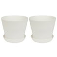 thumbnail image 2 of SPRING PARK 2Pcs Plant Pots, Flower Pots Outdoor Indoor, Planters with Drainage Hole and Tray Saucer, 2 of 7