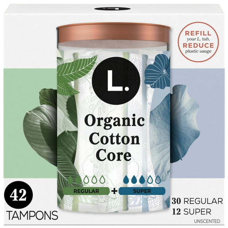 L. Organic Cotton Tampons DuoPack - Regular/Super Absorbency, 42
