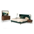 thumbnail image 4 of Modrest Durango 69x88" Modern Fabric Upholstered Queen Bed in Green/Walnut, 4 of 5