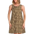 thumbnail image 1 of Fotbe Leopard Print Brown Vestido de Verano sin Mangas para Mujer – Vestido Midi Línea A, Estilo Camiseta Floral, Vestido Playero Casual y Fluido, 1 of 7