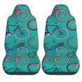 thumbnail image 1 of LAKIMCT Retro Bicycle Car Seat Covers Vehicle Front Seat Covers Universal Fit Seat Protector, 1 of 9