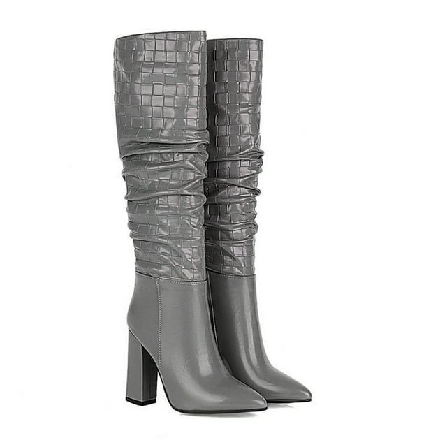 Cameland Oversized Women's Fall Winter Plush Inner Lining Thick Heels Super High Heels Pointed Toe Long Pile Boots