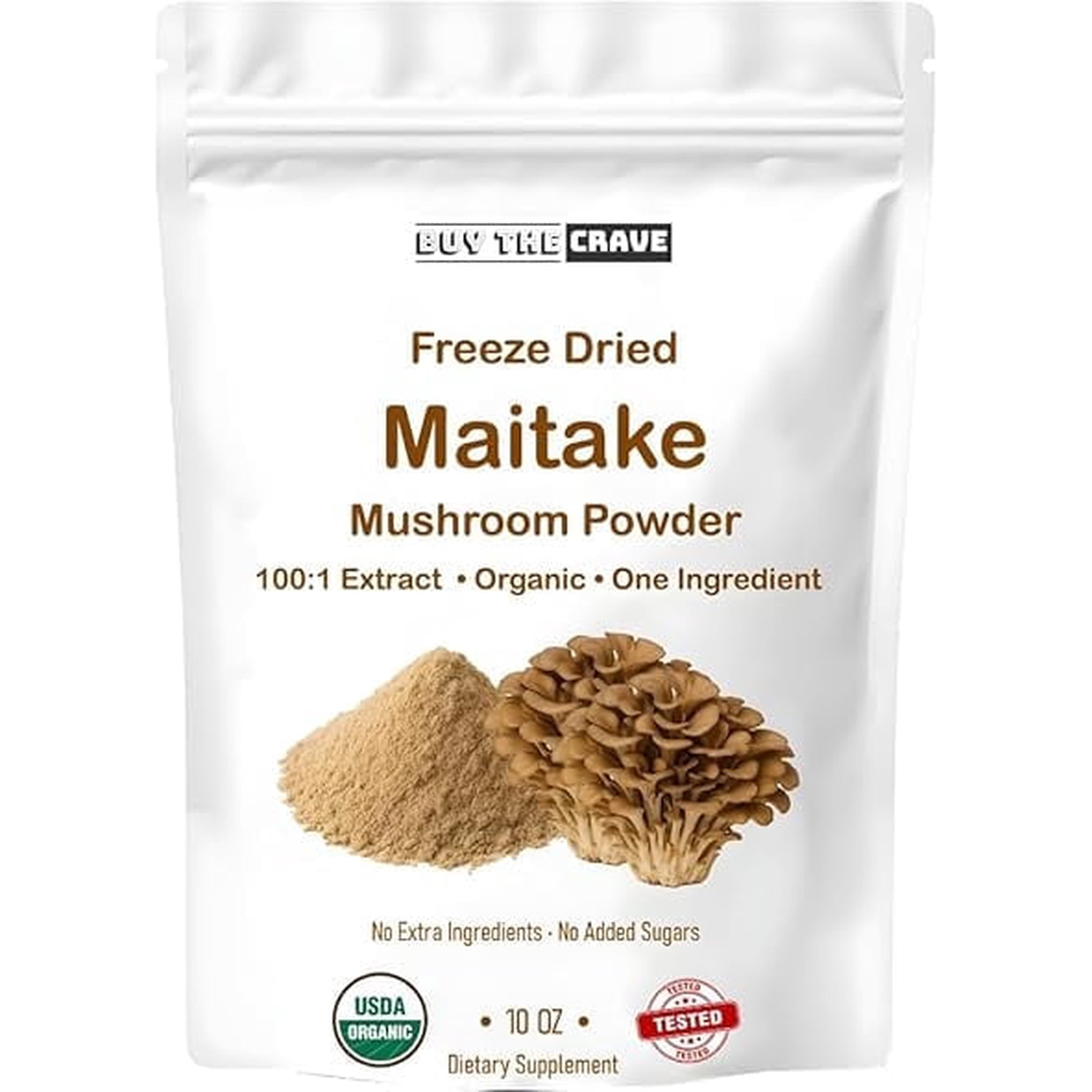 Organic Maitake Mushroom Extract Powder 100:1 – Wild-Harvested, Dual-Phase Extraction, Immune Support Adaptogen, Vegan, Non-GMO – 10 oz (283.5 g)