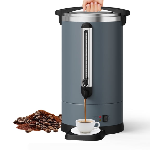 Towallmark Commercial Coffee Urn 120 Cup Stainless Steel Coffee Dispenser Fast Brew, Double Wall Insulation, Easy to Clean, 18L