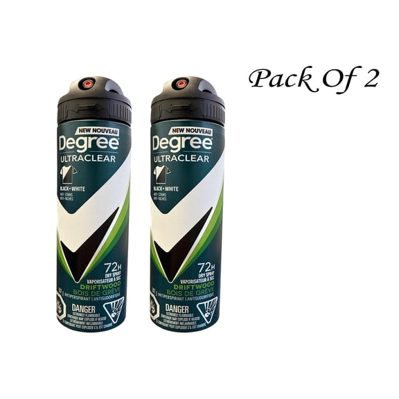 Degree for Men Black White Driftwood Antiperspirant Dry Spray 107g (Pack Of 2)