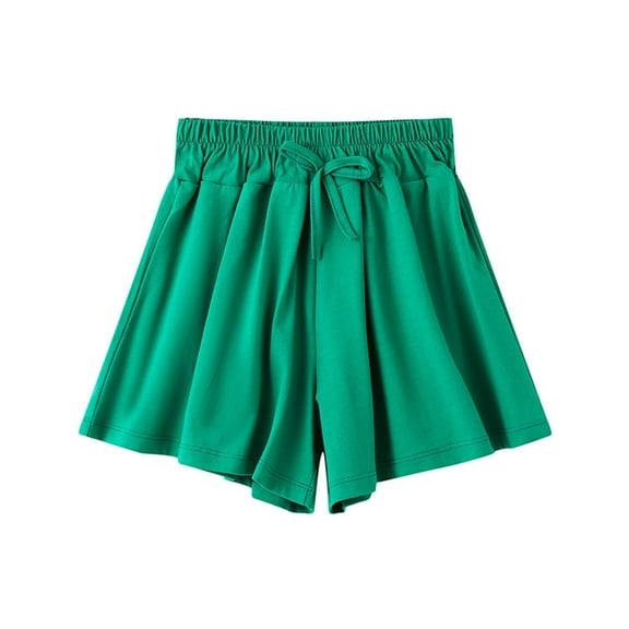 ZACPNCV Girls Casual Shorts Kids Summer Elastic Waist Shorts Olive Green 5-6 Years