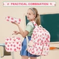 thumbnail image 3 of Soda Candy Backpacks for Girls 3pcs Kids Backpack Set with Lunch Bag Pencil Case Students Bookbag for Elementary Primary Middle School, Strawberry, 3 of 8